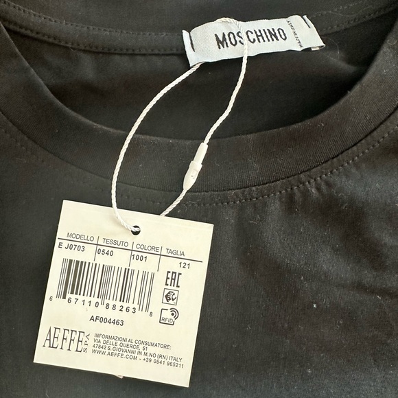 NWT Moshchino TEDDY BEAR & toys Black Tshirt Fits like. Medium - Picture 4 of 7